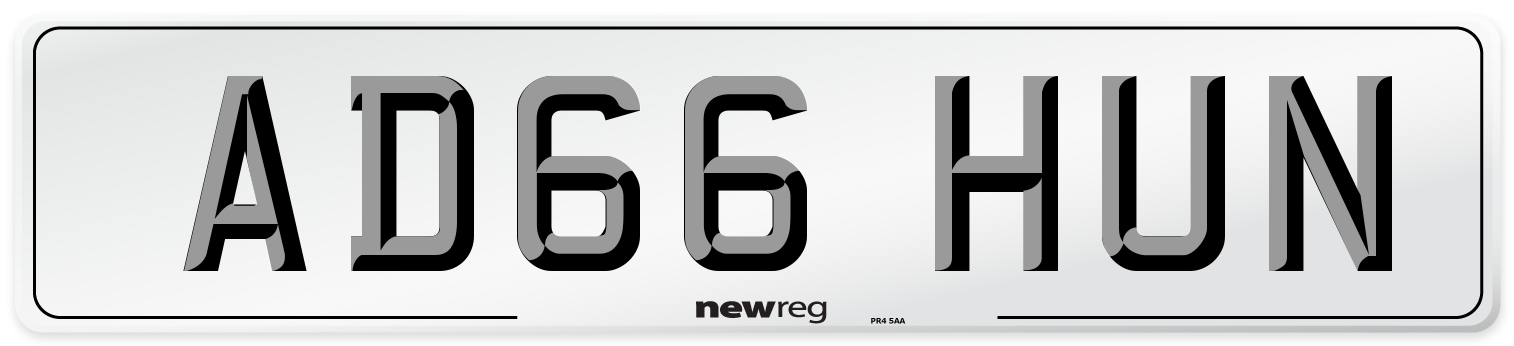 AD66 HUN Number Plate from New Reg
